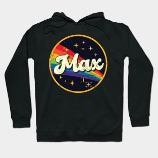 Max // Rainbow In Space Vintage Grunge-Style Hoodie